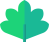 Simple green leaf with 2 shades of green